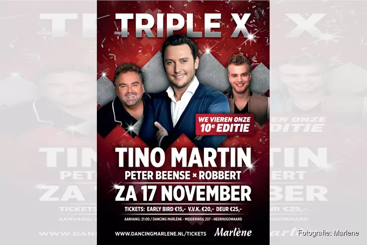 Zaterdag 17 november groot feest met Tino Martin in Marlene