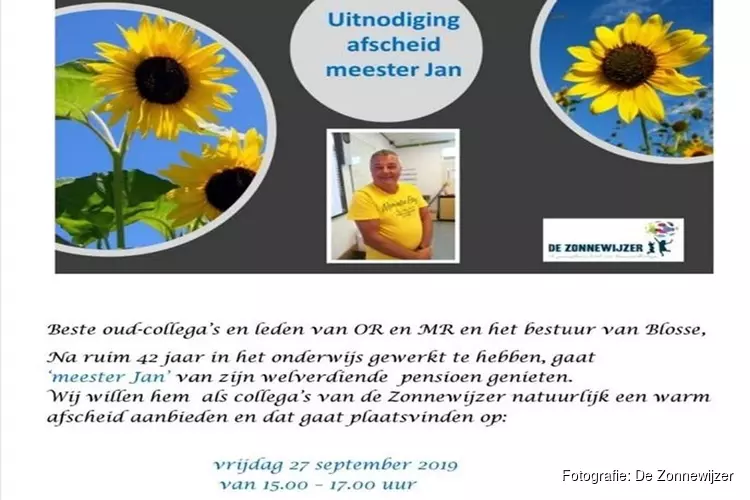 Meester Jan van De Zonnewijzer gaat met pensioen