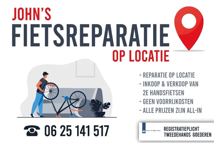 John`s fietsreparatie op locatie heeft nu ook eigen webshop