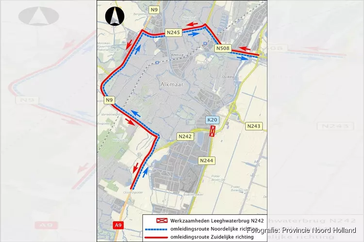 Nieuwe verkeerssituatie voor Leeghwaterbrug (N242) in Alkmaar